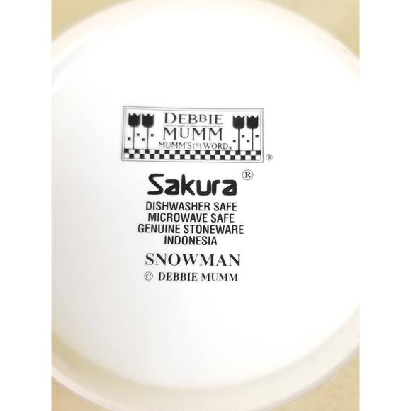 Sakura Snowman Coffee Mug Tea Cup 12oz Debbie Mumm Stoneware 4" Christmas x2 - Picture 11 of 12
